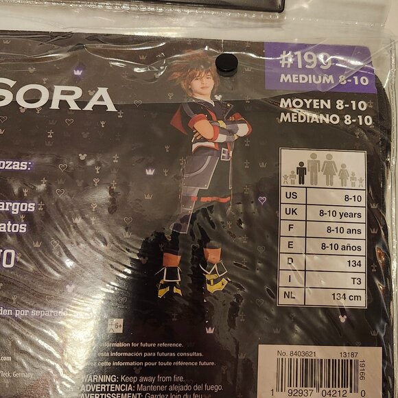 Disney's Kingdom Hearts III SORA Costume Kids Size Medium 8-10 BNIP - Picture 3 of 4